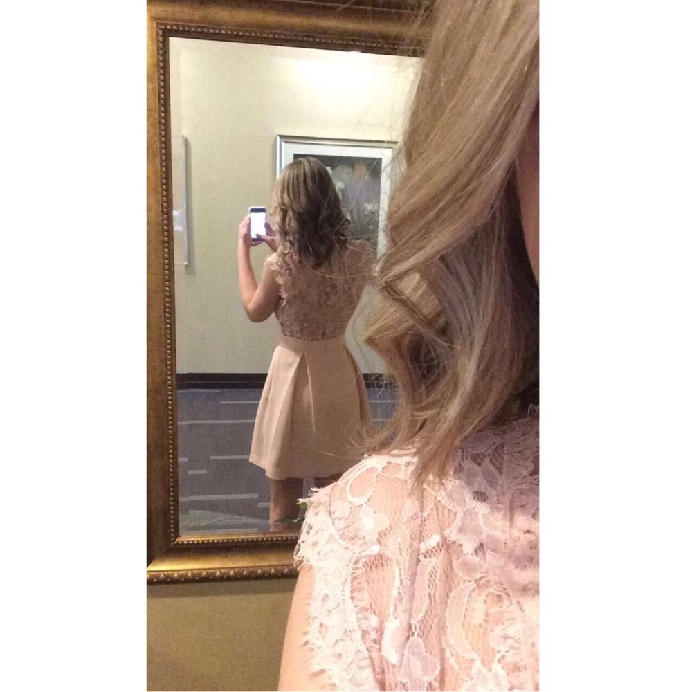 Pink Lace Formal Dress